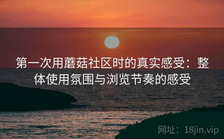 第一次用蘑菇社区时的真实感受：整体使用氛围与浏览节奏的感受  第2张