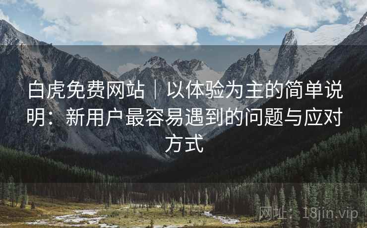 白虎免费网站|以体验为主的简单说明:新用户最容易遇到的问题与应对方式 第2张 白虎免费网站|以体验为主的简单说明:新用户最容易遇到的问题与应对方式 第2张
